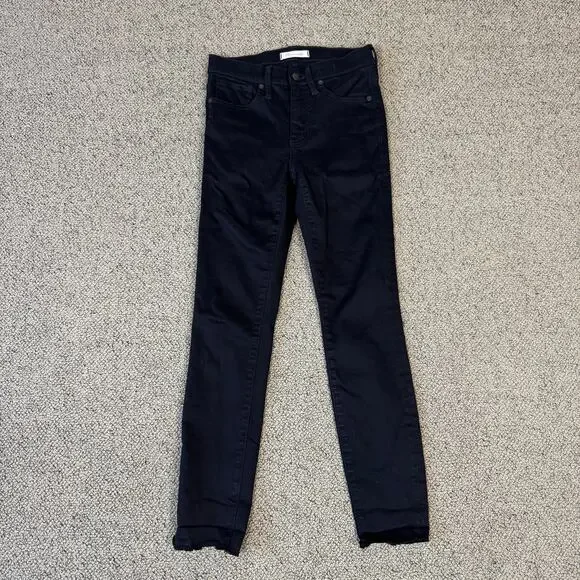 Madewell Black Jeans 9" High Rise Skinny Denim Lunar Wash US Womens 25 - Picture 2 of 8